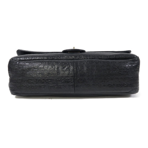 CHANEL CC SHW 2.55 Chain Shoulder Bag Calfskin Leather Black