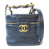 CHANEL Quilted CC GHW Vanity Case 2 Way Chain Shoulder Bag AS3228 Calfskin Black