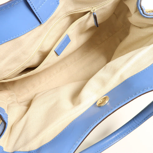 GUCCI GG GHW Handbag 211944 Canvas Leather Brown Blue
