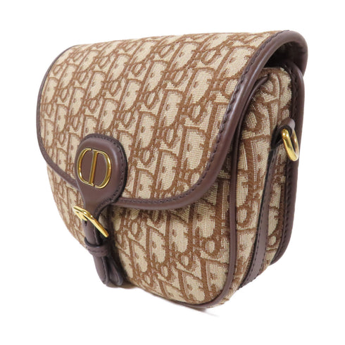 Christian Dior CD GHW Lady Dior Shoulder Bag Canvas Brown