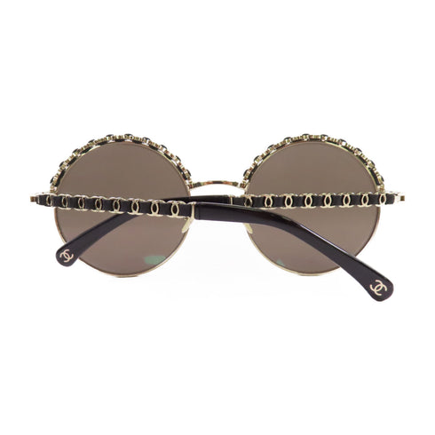 CHANEL CC Sunglasses 4265 Metal PVC Black Gold Tone Color
