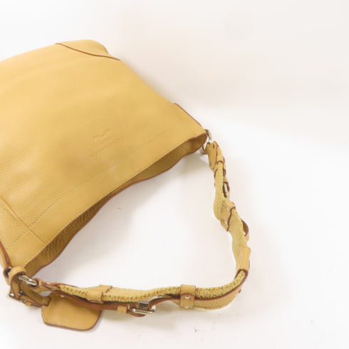 PRADA GHW Shoulder Bag BR3455 Calfskin Leather Brown