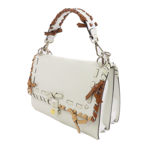 FENDI SHW 2way Shoulder Bag 8BT283.A31D Calfskin Leather White