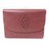 CARTIER GHW Card Case Calfskin Leather Bordeaux Color