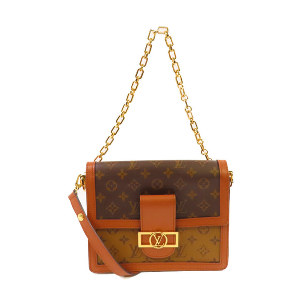 LOUIS VUITTON LV GHW Dauphine MM Handbag Shoulder Bag M45958 Mono-Reverse Brown