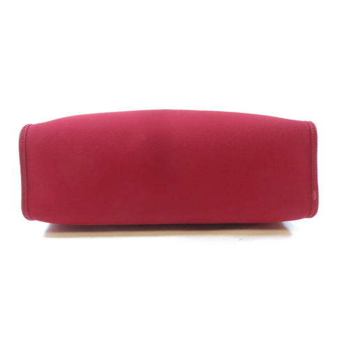 HERMES PHW Herbag PM 2 Way Shoulder Bag Canvas Leather Rouge Grenat Red Brown