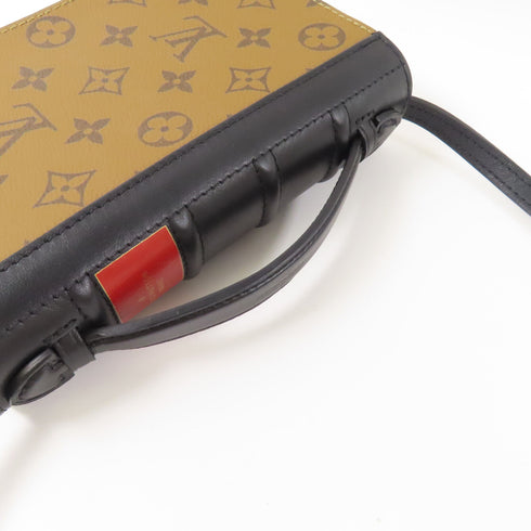 LOUIS VUITTON GHW Book Chain Wallet Shoulder Bag M81830 Monogram Reverse Brown