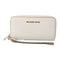 Michael Kors GHW Long Wallet Calfskin Leather White