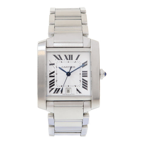 CARTIER Tank Francaise Automatic Watch 2302 Stainless Steel White v2