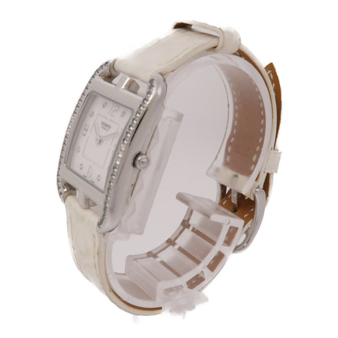 HERMES Cape Cod MM CC1.234 Quartz Watch Stainless Steel/Leather Belt White