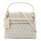 Valentino GHW 2 Way Shoulder Bag Calfskin Leather/Tweed Grey/White