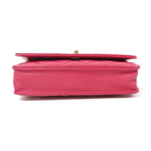 CHANEL Quilted CC GHW WOC Chain Shoulder Bag AP1450 Lambskin Leather Pink