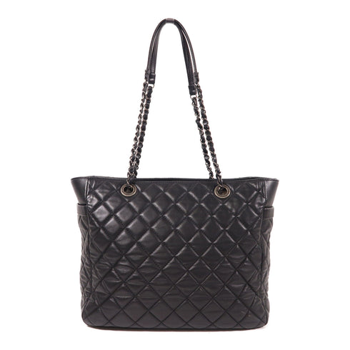 CHANEL CC Chain Shoulder Bag Lambskin Leather Black v1