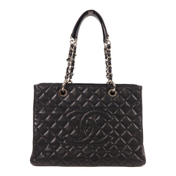 CHANEL CC SHW GST Chain Shoulder Bag Calfskin Leather Black