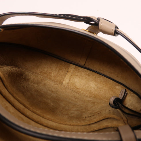 LOEWE GHW Mini Gate Shoulder Bag Calfskin Leather Grey