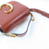 Chloe GHW Mini C Bag 2Way Shoulder Handbag 01207565 Calfskin Leather Suede Brown