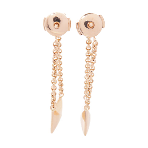HERMES Clou d'H Dangle Earring Earrings 18K Rose Pink Gold
