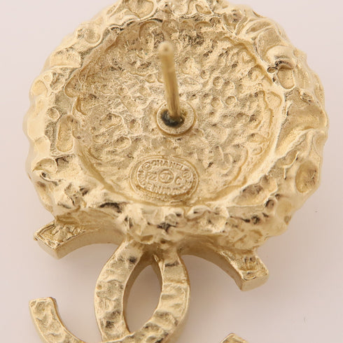 CHANEL CC Earrings Accessories F22/C Metal PVC Gold White