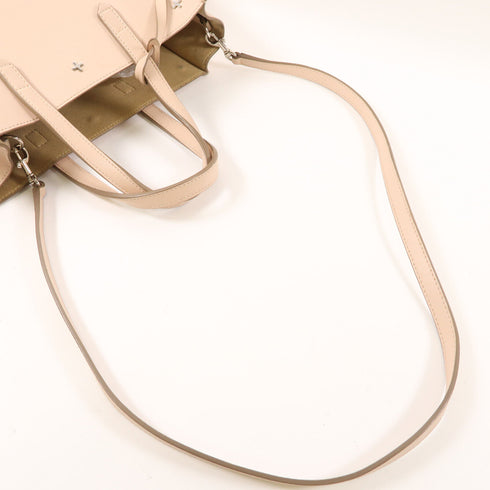 GIVENCHY SHW 2 Way Bag Calfskin Leather Beige