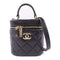 CHANEL CC GHW Trendy CC Vanity Case 2 Way Shoulder Bag Lambskin Leather Black