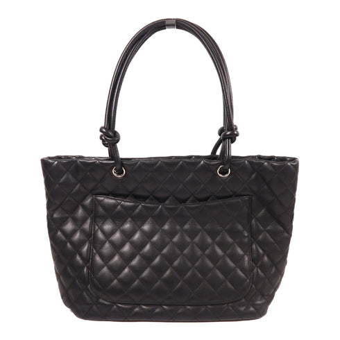 CHANEL CC SHW Cambon Line Shoulder Tote Bag Calfskin Leather Black