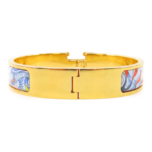 HERMES GHW Clic H Bracelet Metal Gold/Multicolor