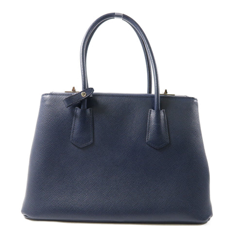 PRADA SHW Cuir Twin Lock 2 Way Shoulder Bag Handbag BN2823 Saffiano Leather Navy