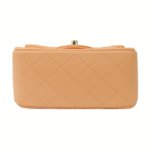 CHANEL Quilted CC Classic 17 Chain Shoulder Bag Lambskin Leather Pink