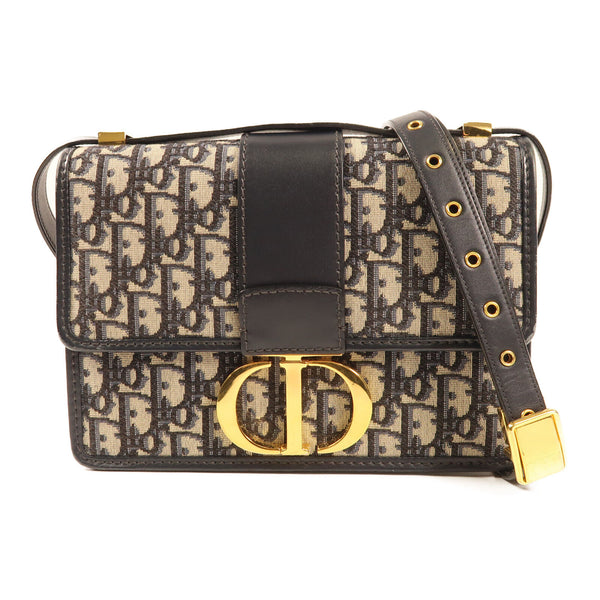 CHRISTIAN DIOR CD Montaigne 30 Shoulder Bag Canvas Navy