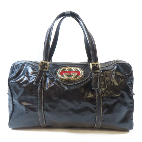 GUCCI GG GHW Shoulder Handbag 175401 PVC Black