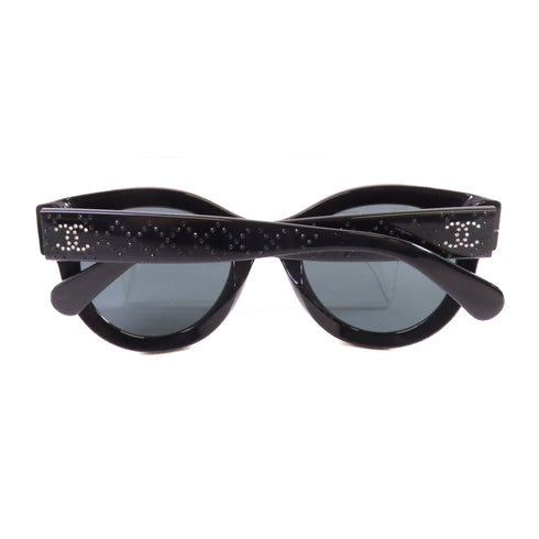 CHANEL CC Sunglasses 5420-B-A PVC Rhinestones Black