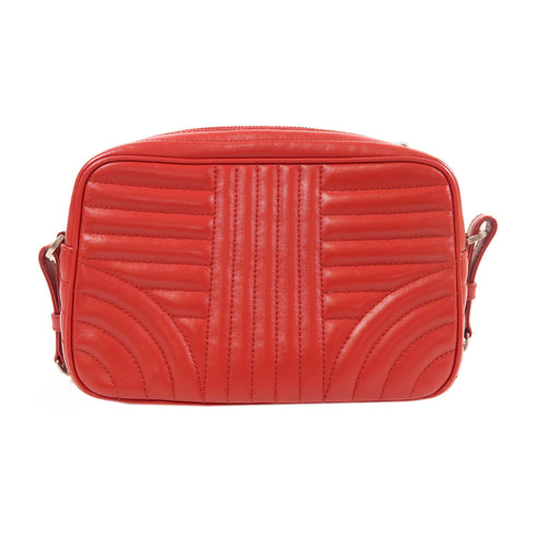 PRADA SHW Chain Shoulder Bag Calfskin Leather Red