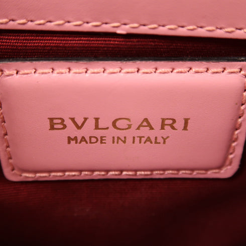 BVLGARI GHW Serpenti Forever Chain Shoulder Bag Calfskin Leather Pink