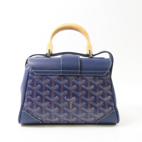 GOYARD SHW Saigon 2 Way Shoulder Bag Handag Coated Canvas/Leather Navy