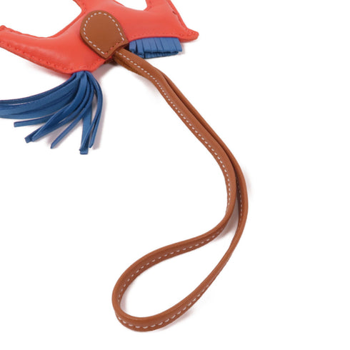 HERMES Rodeo PM Charm Vaux Swift Leather Red/Blue/Brown