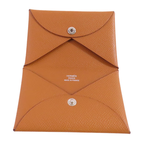 HERMES PHW Calvi Card Case Card Holder Epsom Leather