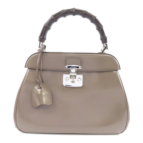 GUCCI GG SHW Handbag Calfskin Leather Grey