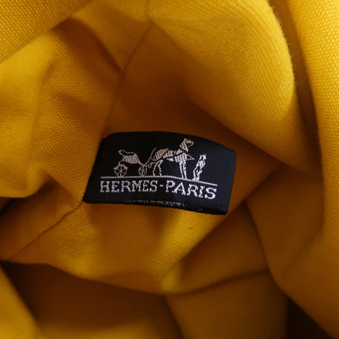 HERMES SHW Bucket Backpack Shoulder Bag Canvas Yellow