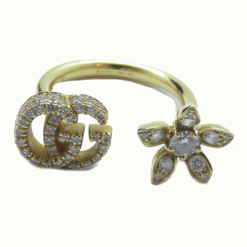 GUCCI GG Diamond Ring 18K Yellow Gold US#6 Gucci#12