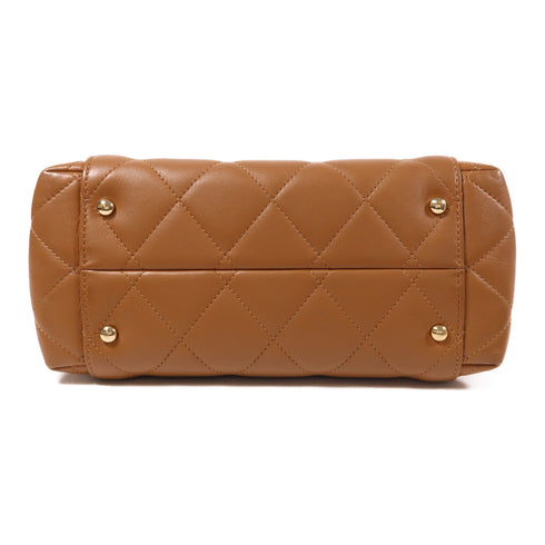 CHANEL CC GHW Chain Shoulder Bag Calfskin Leather Brown