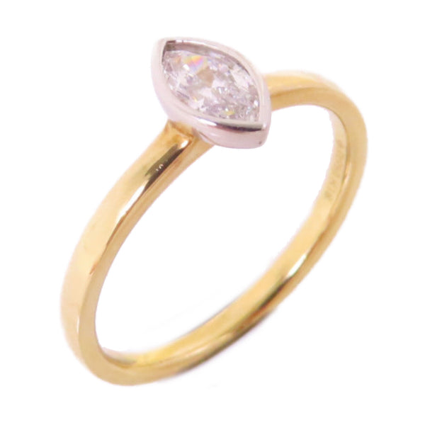 FINE JEWELRY 0.31ct Diamond Ring US#6.5 18K Yellow Gold PT950 Platinum