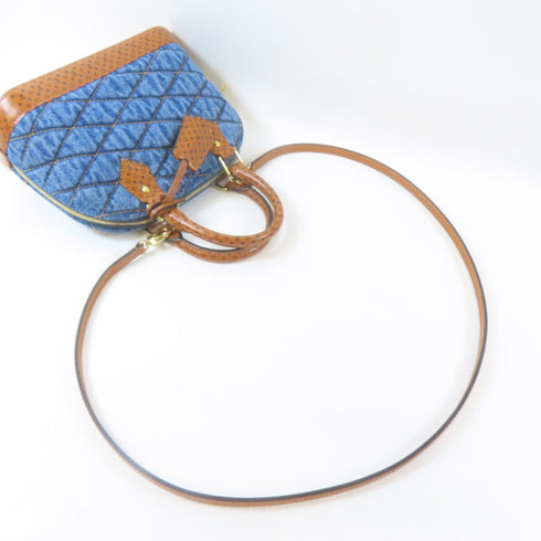 LOUIS VUITTON LV GHW Alma BB 2 Way Shoulder Handbag M55048 Monogram Denim Blue