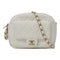 CHANEL Quilted CC GHW Chain Shoulder Bag Caviar Leather White