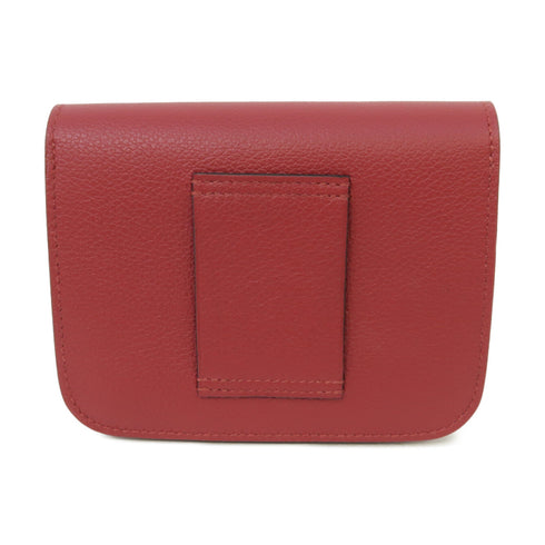HERMES PHW Constance Slim Pouch Wallet Evercolor Leather Rouge Grenat Red