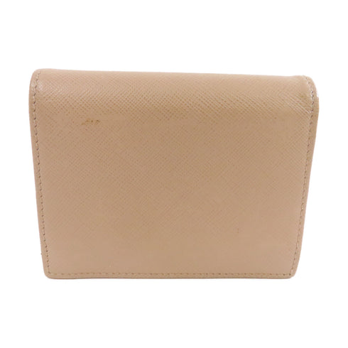 PRADA GHW Wallet 1MV204 Saffiano Leather Beige