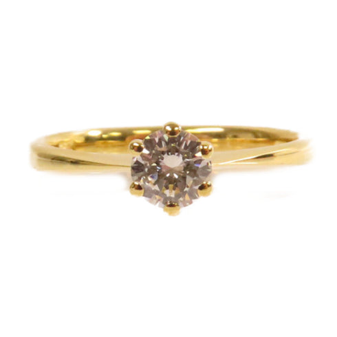 Fine Jewelry 0.31ct Diamond Ring 18K Yellow Gold US#5.75