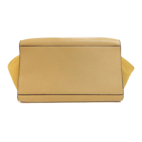 CELINE SHW Trapeze 2Way Shoulder Hand Bag Calfskin Leather Beige