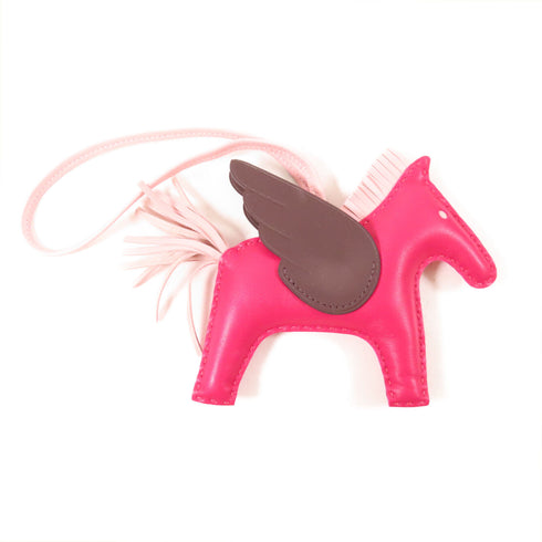 HERMES Rodeo Pegase MM Charm Veau Swift Leather Pink/Brown
