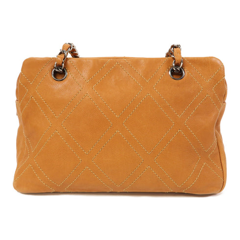 CHANEL CC SHW Chain Shoulder Bag Calfskin Leather Orange