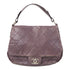 CHANEL Quilted CC SHW Shoulder Bag Calfskin Leather Purple